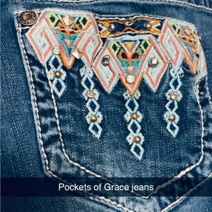 Women’s “Grace” jeans - 28x32 - Embroidered pockets - Very good condition!